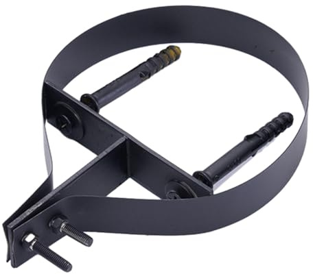 Baoblaze 8 inch Chimney Pipe Bracket Fixing Stove Pipe Hanger, Sturdy, Adjustable Household Metal Wall Support Flue Liner Clamp, Black