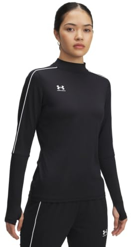 Under Armour Women's Challenger Midlayer, Soft and Comfortable Long-Sleeved Top with Thumbholes, Women's Sports Top Layer for Training and Workouts,Black / / White,XL