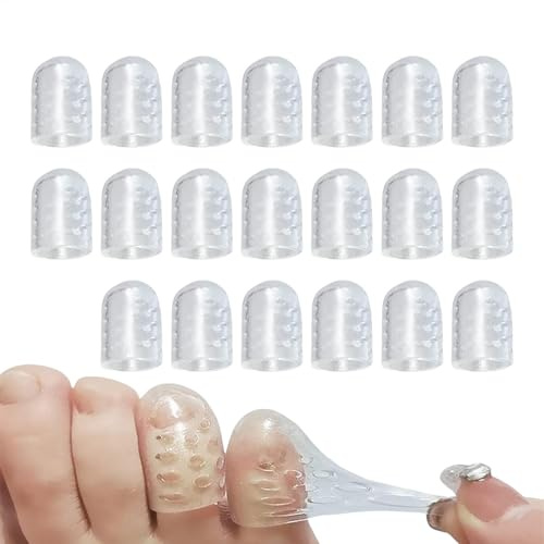 Kleine Zehenkappen aus Silikon – Silikon-Anti-Reibungs-Zehenschutz, Silikon-Zehenkappen für den kleinen Zeh | Zehenschutz für Frauen | 20 Stück elastische kleine Zehenkappen für kleine Zehen Blasen