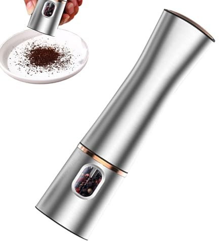 Macina sale e pepe elettrico, Macina sale elettrico | Macinapepe elettrico in acciaio inossidabile - Utensile da cucina Utensile da cucina Saliera e pepiera alimentata a batteria per