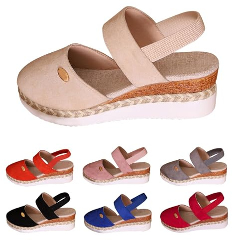 Cuña Esparto Mujer Alpargatas Plataforma Comodas Sandalias Elegantes Cuña Verano Cierre De Hebilla De Vestir Antideslizantes Espadrilles Sandalia Cerradas Tacon Moda Zapatos Flexibles Fiesta Boda 2025