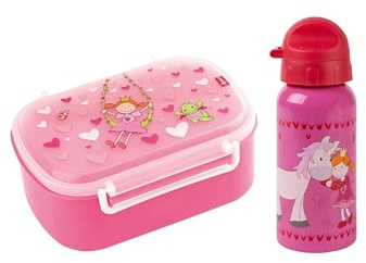 Sigikid Kindergarten Brotzeit-Set Pinky Queeny Trinkflasche mit Brotdose