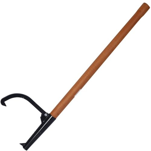 48 Cant Hook Peavey - 15 Opening Log Roller Tool with Hardwood Handle, Steel Logging Hook for Sawmill & Firewood, Industrial Black Powder Coat