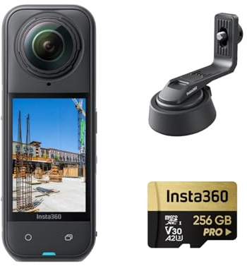 Insta360 X5 Pack Cantiere - Videocamera 360° per cantieri, Video HDR 360° 8K30fps, Foto 72MP, Timelapse 11K, Supporta OpenSpace, DroneDeploy, Cupix, FARO Sphere XG, Dalux, PlanRadar, Evercam e altro.