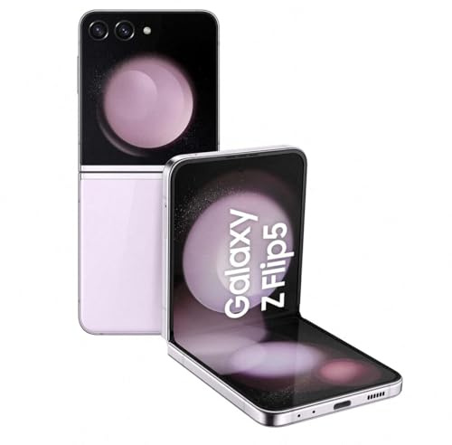 Samsung Galaxy Z Flip5, AI Android Smartphone, Unlocked Android Smartphone, 256GB Storage, Lavender, 3 Year Manufacturer Extended Warranty (UK Version) (Renewed)