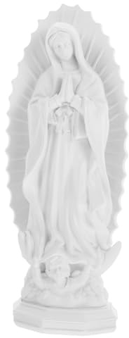 ADOCARN Estatua de Resina Virgen María Decoración Religiosa Católica para Hogar Adorno de Iglesia Escultura Detallada y Realista Diseño Compacto y Duradero Blanco