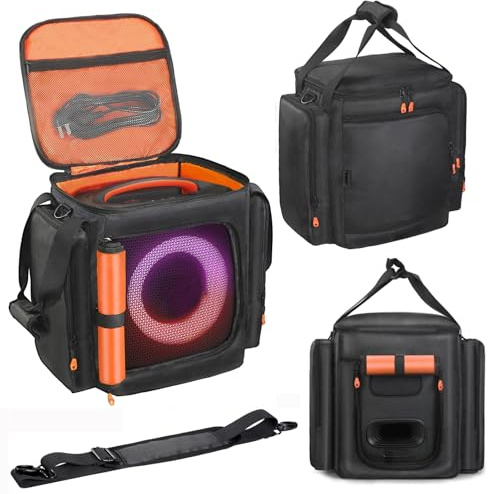 OURHZTB Sac de transport pour enceinte Compatible avec JBL Partybox Encore Essential/Essential 2 - Housse de voyage portable avec poches pour chargeur, microphone et accessoires - Sac de rangement