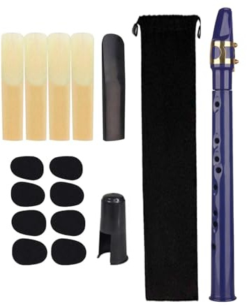 Mini Pocket Saxophon Tragbares Saxophon für Instrumentenspieler Musikliebhaber Blau