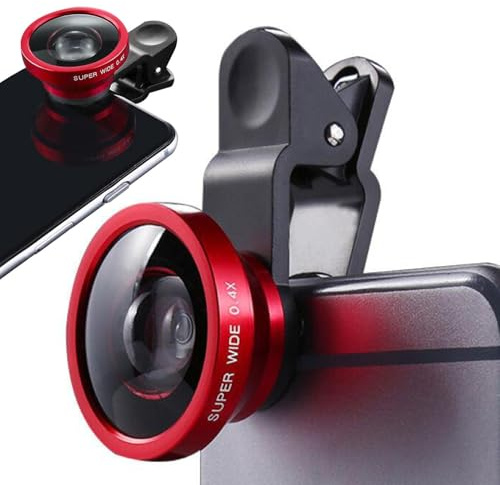 0.4X Wide Angle Clip-On Lens - Phone Camera Lens | Universal Cell Phone Camera Lenss With Excellent Light Transmission | Compatible With Most IOS & Devices For Smartphones & Tablets