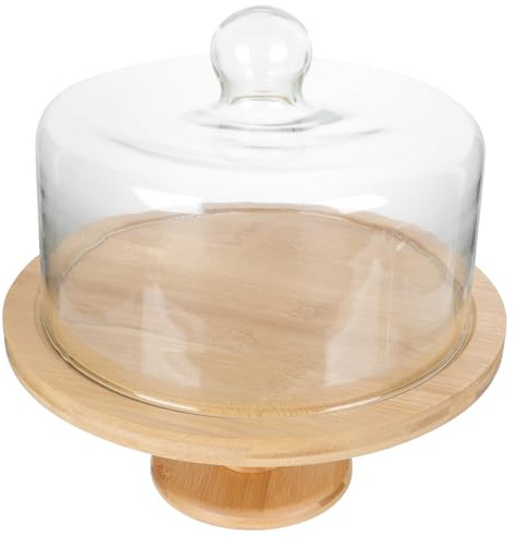 BIUDECO Alzata per Torta in con Copertura in Vetro Trasparente Supporto per Dolci Stabile e Capiente Espositore per Matrimoni Compleanni e Feste