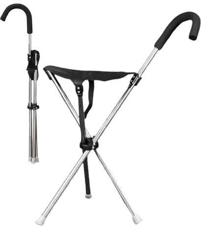 Cane with Seat,Adjustable Lightweight Anti-Slip Stick | Foldable Walking Cane with Seat,for Travel Hiking Sitting Urban Trail Park Outdoor Adventures
