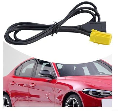 Adaptador de cable de entrada de audio auxiliar de 6 pines para coche, radios (2007-2024) Mini ISO estándar Usb Punto Grande Negro Conector ABS con enchufe directo