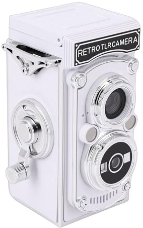Fockety Mini Appareil Photo Numérique Vintage, Compact et Portable, Style TLR Rétro, Vidéo FHD 1080p et Photos 64 MP, Mise au Point Automatique, Caméra Vlog pour Débutants, Adultes (Black)