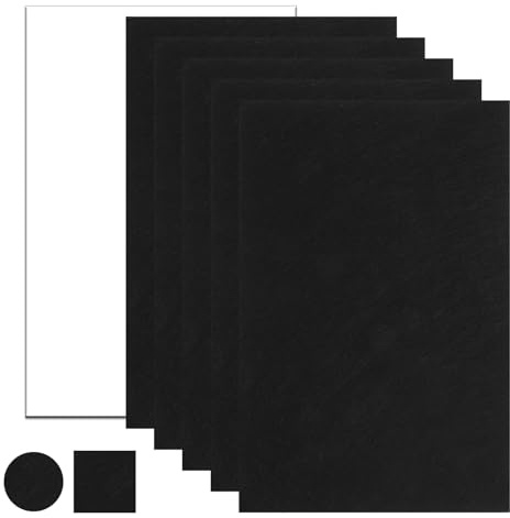 5 stycken 20 × 30 cm 4 mm filtglidare, självhäftande stora, filtplattor för att skära till nål, svart, självhäftande filtglider för stolar, möbler, bullerreducering, repskydd, golvskydd för parkett