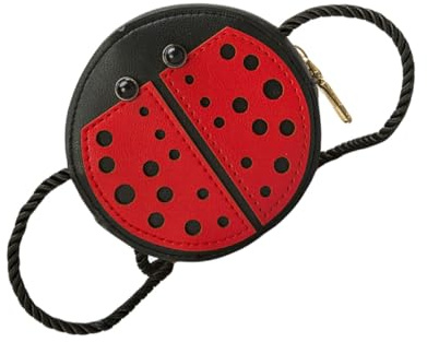 Housoutil Bolso Bandolera para Diseño de Mariquita, Pequeño Monedero Cruzado de PU, Bolso de Hombro para Niñas, Adecuado para Uso Diario, Escuela y Paseos, Accesorio Infantil Dibujos
