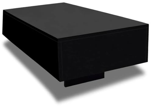 vidaXL Couchtisch Hochglanz Schwarz Beistelltisch Kaffeetisch Wohnzimmertisch