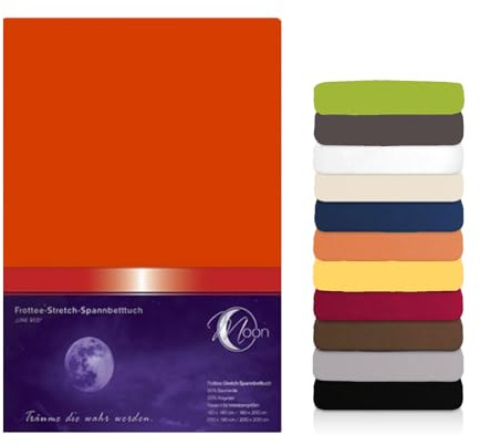 Moon Premium Frottee Spannbettlaken/Spannbetttuch (140x200-160x200, Zimt)