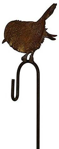 Wunderschöner & Hochwertiger Gartenstecker - Tier Figur – Rost Stecker/Tierfigur – Große Auswahl – Edelrost Gartenfigur – Metall Gartendeko (Vogel mit Aufhänger - Höhe 13cm)