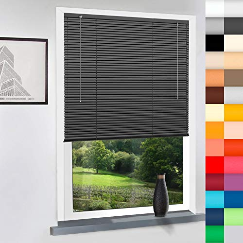 Aluminium Jalousie nach Maß, hochqualitative Wertarbeit, Maßanfertigung, für Fenster und Türen, Alu Jalousien, Decken oder Wandmontage (Anthrazit, Höhe: 180cm x Breite: 200cm)