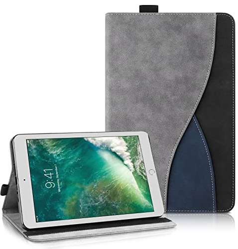 AsWant Funda para iPad 9,7 Pulgadas (2018/2017 Modelo, 6ª / 5ª generación), Ultra Slim Estuche Protectora Carcasa con Función de Soporte/Cartera Funda para iPad Air 2 / Air 1 (Gris)
