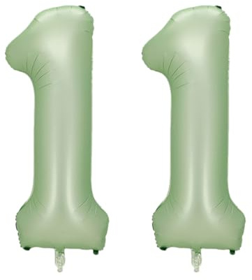 Guoguonb 40 Zoll Zahl 11. Geburtstag Deko Riesen Aufblasbar Helium Folienballon Nummer 11 Luftballons Personalisiertes Design Ballon für Gedenktag Geburtstag Dekoration (Wassermelone Grün)