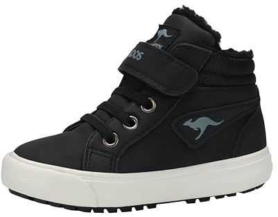 KangaROOS Pojkar unisex barn KAVU III sneakers, Jet Black/Steel Grey, 24 EU, Jet svart stål grå, 24 EU