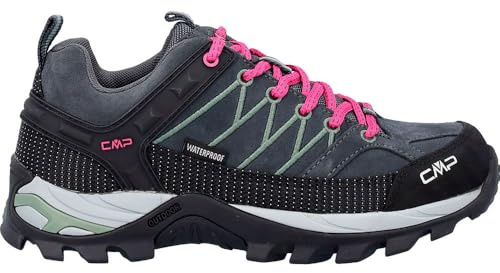 CMP Unisex barn Rigel Mid Trekking sko WpWalking sko, Antracit mineralgrön, 37 EU