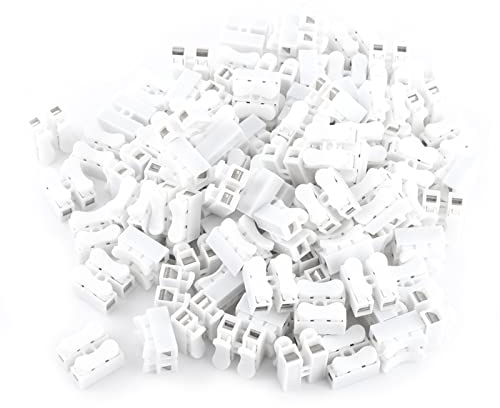 Schnellspanner, 100 Stück CH-2 220V 2-polig Lüsterklemmen Steckbar Kabel Schnellverbinder Kabelverbinder, LED Elektrische Drahtverbinder Kein Löten Schweißen Schnellkabel Draht