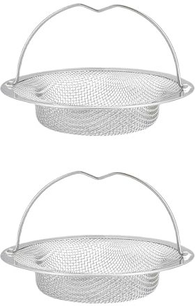 Filtro Lavello Cucina, 2 Pezzi Filtro per Lavello, Filtro di Scarico lavello Cucina Doccia, Filtri di Scarico per Lavello, Filtro lavello Cucina Acciaio Inox con Manico per Doccia Lavabo, 11 cm