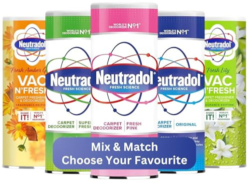 Neutra Carpet Deodoriser Room Freshener Powder 350g Mix & Match Any 3 | Fresh Amber Glow, Lily, Original, Pink & Super Freshness