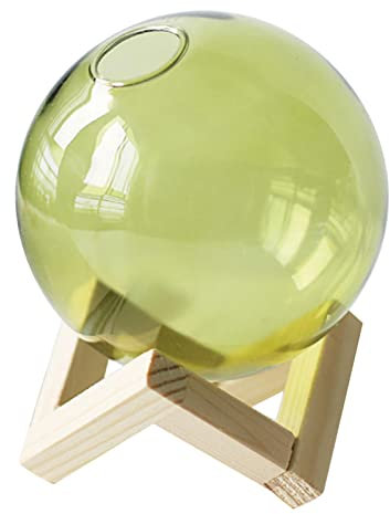 Florero esférico para bodas, florero floral, decoración del hogar, jarrón de cristal, verde, 10 x 12 cm