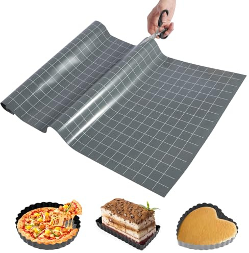 Silicone Baking Mat Roll 40x160cm Non Stick Oven Liner Reusable Baking Paper Rolls Free Cutting Air Fryer Liner Heat Resistant Pastry Mat, Cut to Size fit Different Oven Pans Dishes Tins