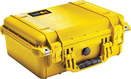PELI 1450 Valise de Protection étanche pour Les appareils Photo Reflex numériques et Les Drones, Conforme à la Norme IP67, capacité de 15L, sans Mousse, Jaune