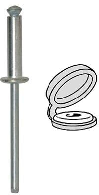 Restagraf - Rivets Épanouis avec Chapos Blancs pour Plaques d'Immatriculation - Diamètre 4 mm - Fixation Durable sur Carrosserie ou Support Plastique - Réf. 4775 - Sachet de 68