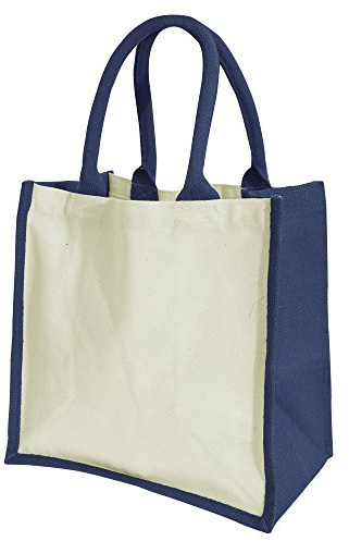 Westford Mill Midi Jute-Tasche/Shopper/Einkaufstasche, 14 Liter (Einheitsgröße) (Marineblau)