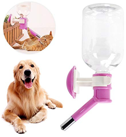 FakeFace Wasserspender Trinkflasche unterwegs Tierzubehör 500ML Wasser Flasche zum Aufhängen für Hunde Katze Welpen Kaninchen Haustier