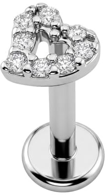 Micro Pietra incastonata CZ Fiore filettato internamente Top 16 Calibro 316L Acciaio Chirurgico Labret Labret Tragus Bar Piercing Jewelry