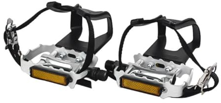 Wellgo Bike Pedals with Toe Cages and Straps Universal Fit Bicycle Pedals 9/16 Compatible, Non-Slip & Durable Lightweight, Fits Most Adult Bikes & MTB Bicycles