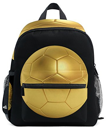 Montoj Sac de Voyage Unisexe pour Enfant Motif Football Doré