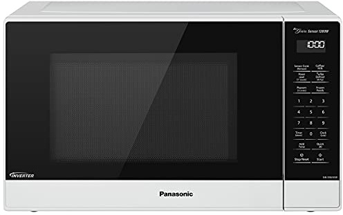 Panasonic NN-SN65KW Microwave Oven with Inverter Technology, 1200W, 1.2 cu.ft. Small Genius Sensor One-Touch Cooking, Popcorn Button, Turbo Defrost-NN-SN65KW-(White)