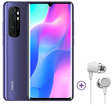 Xiaomi Mi Note 10 Lite Smartphone + casque (écran FHD+ 16,43 cm (6,47 pouces), mémoire interne 64 Go, 6 Go de RAM, appareil photo arrière 64 MP, caméra frontale 16 MP, double SIM, Android 10, violet
