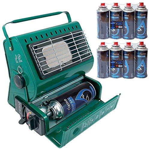 1.3kW Butane Gas Portable Gas Heater | Compact And Lightweight | Temperature Control And Built-in Ignition | Swivel Body | 1.3kW Output Ceramic Burner | 8 Butane Gas Refills | Ideal For Camping