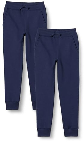 Amazon Essentials Boys' Fleece Jogger Sweatpants, Pack of 2, Navy, 3 Years