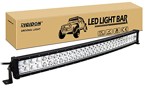 RIGIDON Gebogene 32 Zoll 80cm 180W Led lichtleiste kfz, Wasserdicht 12V 24V außen offroad beleuchtung für Auto SUV, LKW 4x4, Fahrzeuge, 6000K led nebelscheinwerfer, spot strahler flutstrahler combo