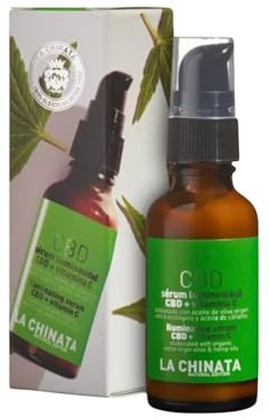 Sérum Luminosidad Facial con CBD y Vitamina C La Chinata - Serum Antioxidante Anti-envejecimiento para Piel Radiante - Hidratación Profunda - Sérum Iluminador para Reducir Manchas - 30ml