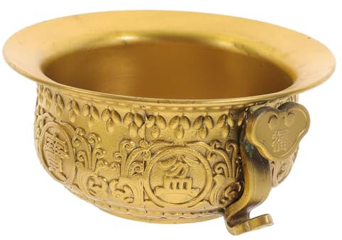 TOPBATHY 1pc Creative Copper Treasure Bowl for Buddhist Offerings Decorative Ornament for Home Decor Small Unique Random Patterns for Ancestral Worship and Festive Occasions