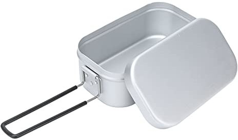 Fiambrera de Aluminio de 800ml, Caja Bento Rectangular Portátil, Caja de Almacenamiento de Alimentos Con Tapa Para la Escuela, Oficina, Vajilla Para Acampar Al Aire Libre