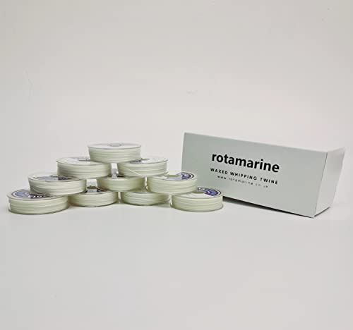 Rota Marine Waxed Whipping Twine Polyester Box of 10 1.2mm 25mt Spool (White) riggers pack