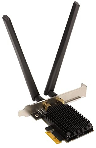 PCIe WiFi 6E Card, 5400Mbps Tri Band Wireless Network Card, Bluetooth 5.2 Wireless PCI Express Adapter, 6dBi High Gain Aantenna, Supports 10 11 64bit