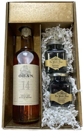 Coffret cadeau - Whisky - Or - OBAN 14 ans - Amandes de provence enrobées du Petit Duc